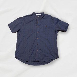 G.H. BASS & CO Short Sleeve Navy Blue Workwear Button Down Shirt XL